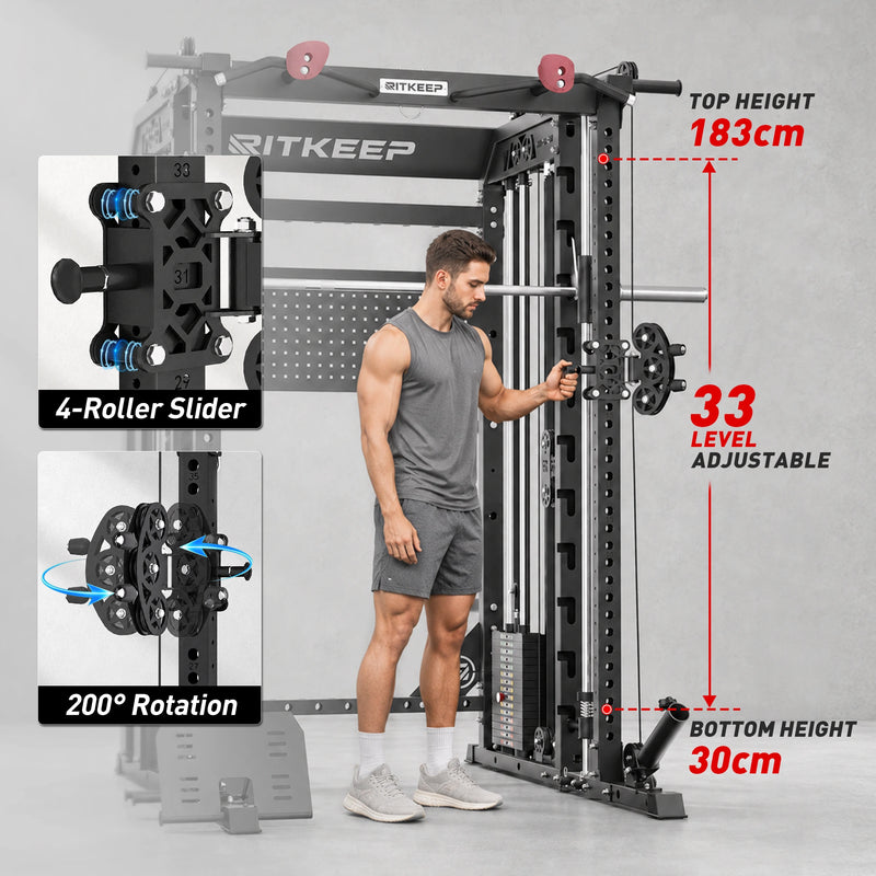precision engineered cable system on Nimitz N1 Smith machine