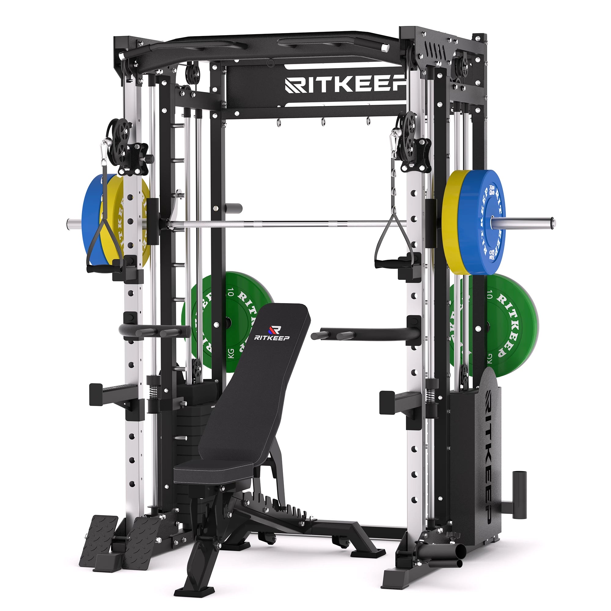 PMAX 5600 Smith Exercise Machine Trainer Pro Complete Home Gym Package
