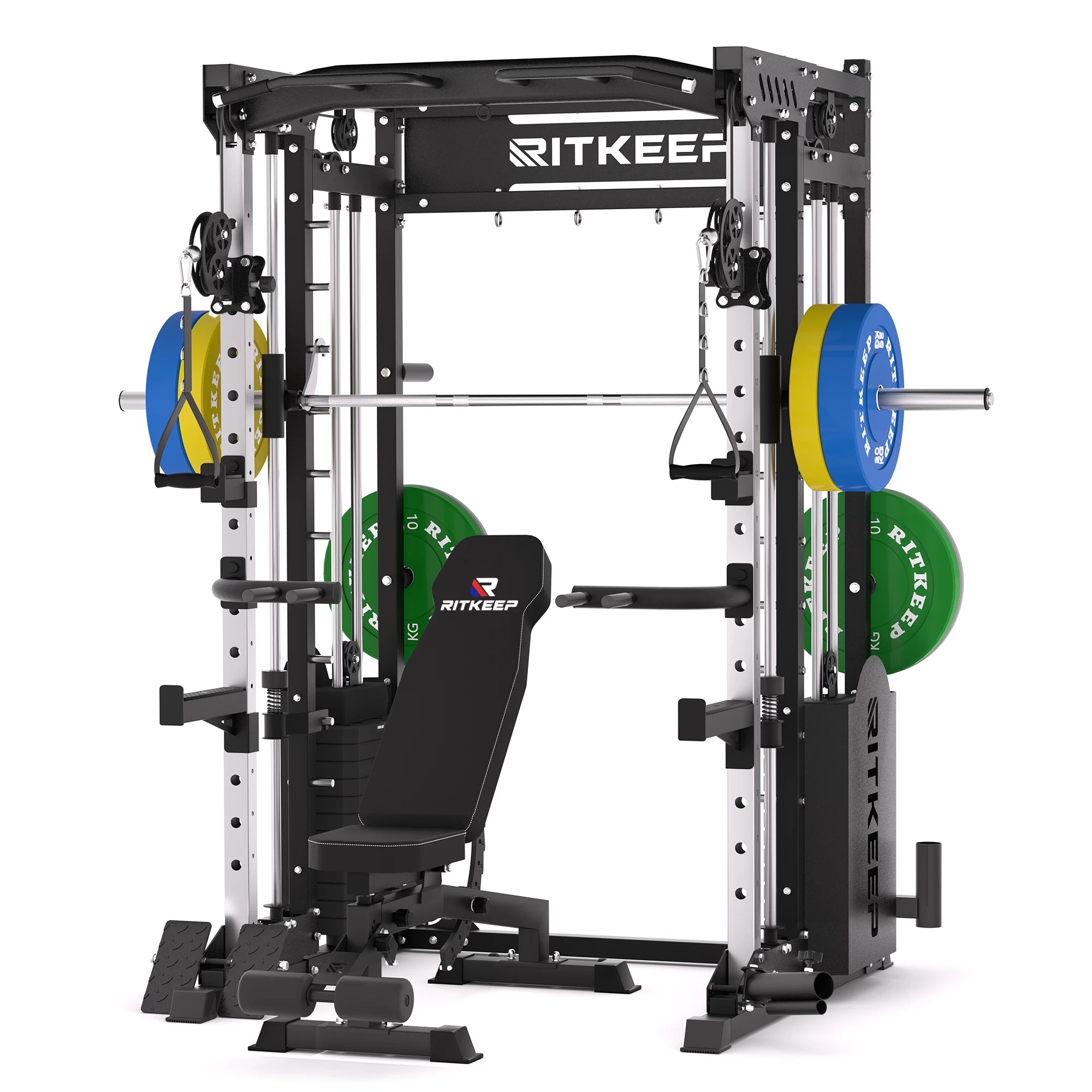 PMAX 5600 Smith Exercise Machine Trainer Pro Complete Home Gym Package