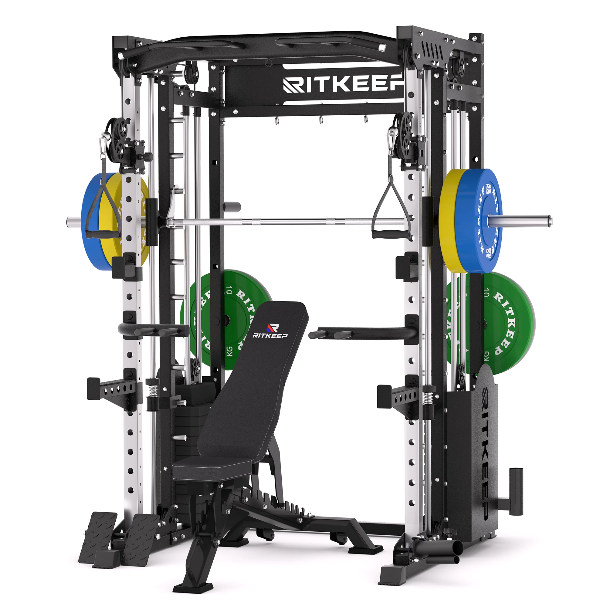 PMAX 5600 Smith Exercise Machine Trainer Pro Complete Home Gym Package