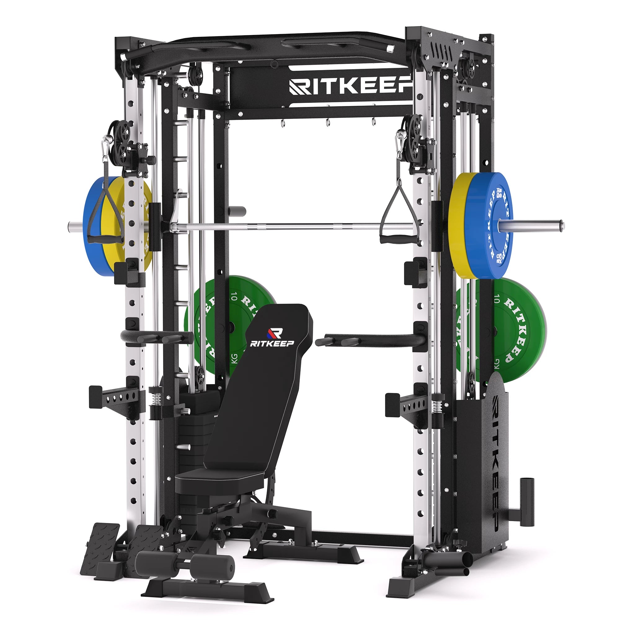 PMAX 5600 Smith Exercise Machine Trainer Pro Complete Home Gym Package