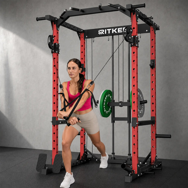 RitKeep Destroyer M10 power rack with pully system for home gym strength training