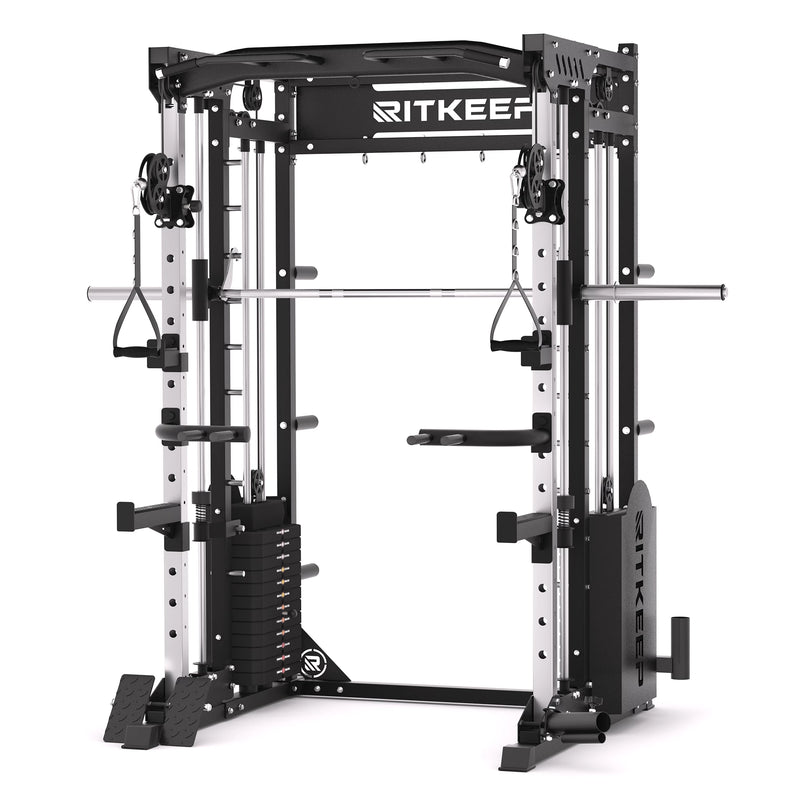 RitKeep PMAX-5600 all-in-one Smith machine with 150kg weight stack in black