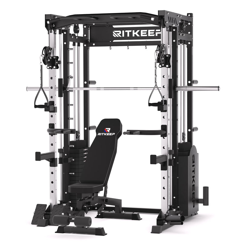 RitKeep PMAX-5600 all-in-one Smith machine with 190 kg weight stack and weight stack combo