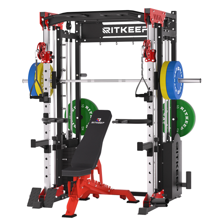 PMAX 5600 Smith Exercise Machine Trainer Pro Complete Home Gym Package