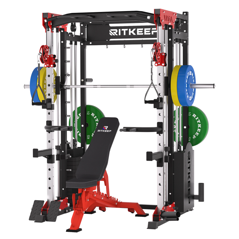 PMAX 5600 Smith Exercise Machine Trainer Pro Complete Home Gym Package