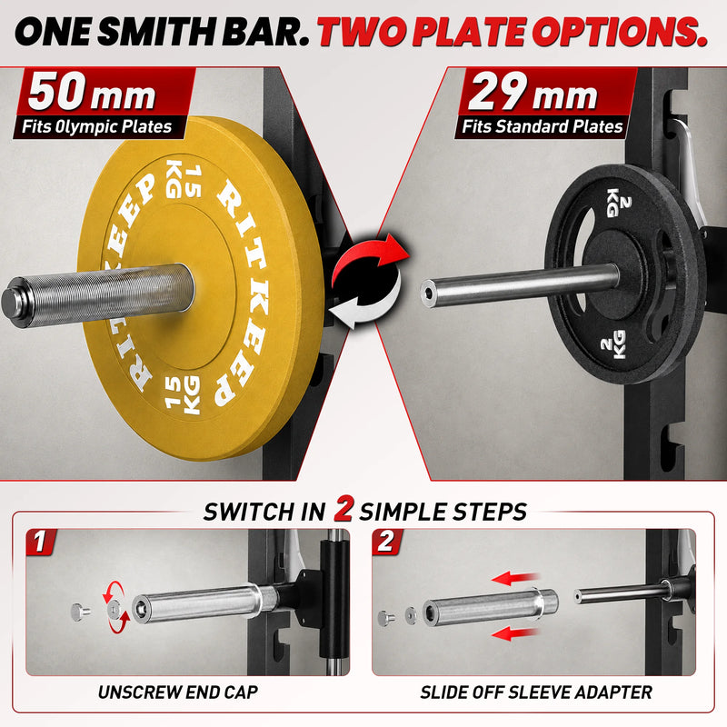 ANVIL S1 Unilateral and Bilateral Training Smith Machine with Rear Dual Weight Stack