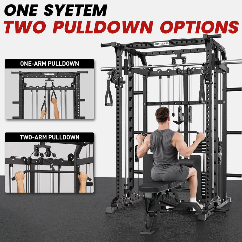 ANVIL S1 Unilateral and Bilateral Training Smith Machine with Rear Dual Weight Stack