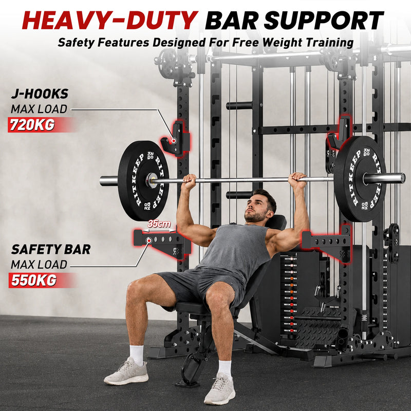 ANVIL S1 Unilateral and Bilateral Training Smith Machine with Rear Dual Weight Stack