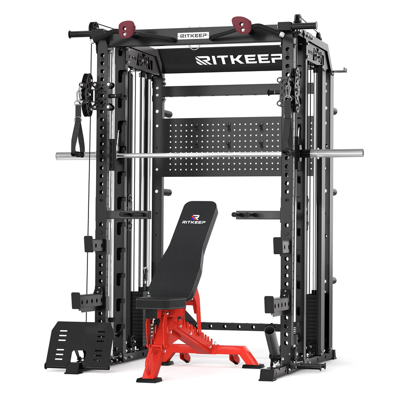 RitKeep Nimitz N1 Smith machine in black and Red RAB 3000 weight bench Combo