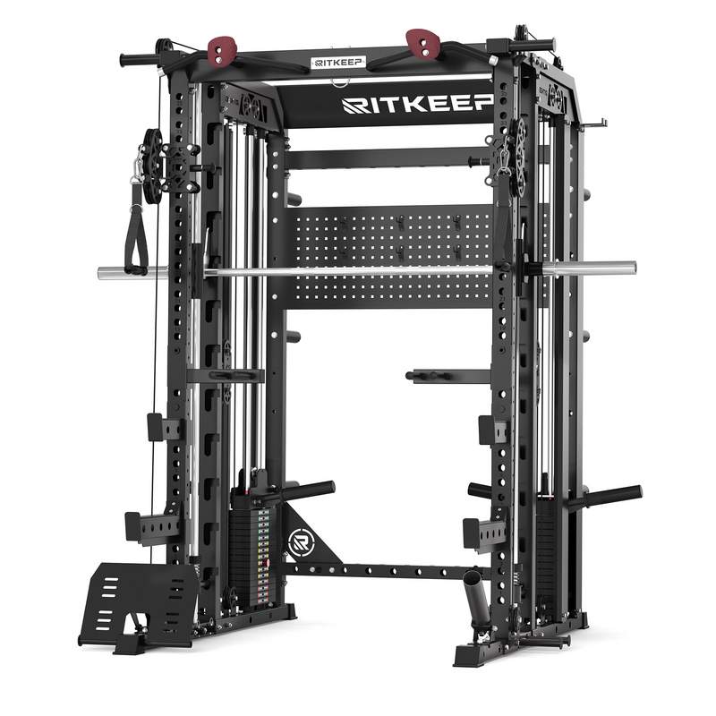 RitKeep Nimitz N1 Pro All-in-One Smith Machine with 140kg steel weight stack in black