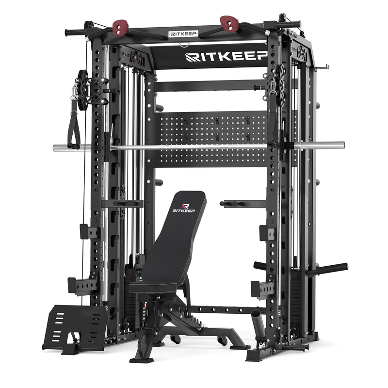 RitKeep Nimitz N1 Pro Smith machine and RAB 3000 weight bench Combo in black