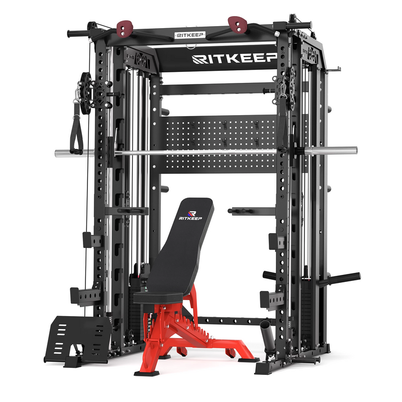 RitKeep Nimitz N1 Pro Smith machine and Red RAB 3000 weight bench Combo