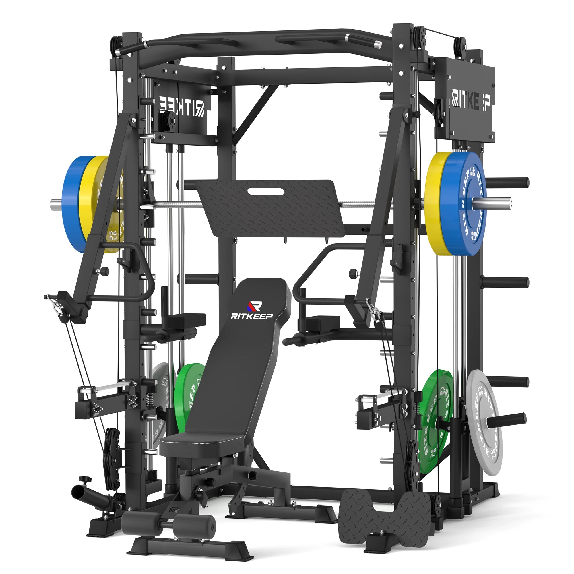 PMAX-4750 Dual Plate Loaded Squat Exercise Machine Gym Equipment Package