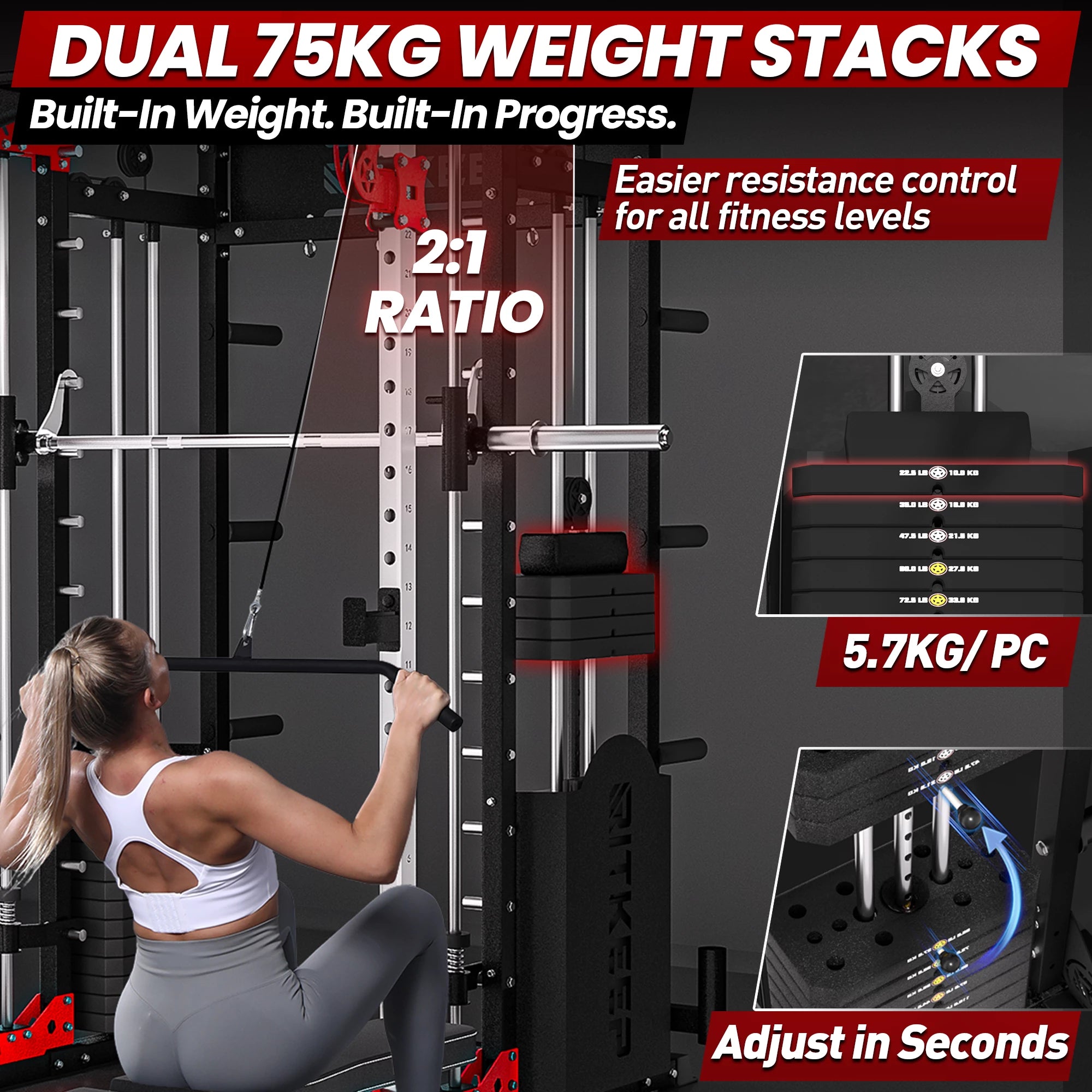 PMAX 5600 Smith Exercise Machine | Home Gym Packages | RitKeep PMAX 5600 Smith Exercise Machine | Home Gym Packages | RitKeep