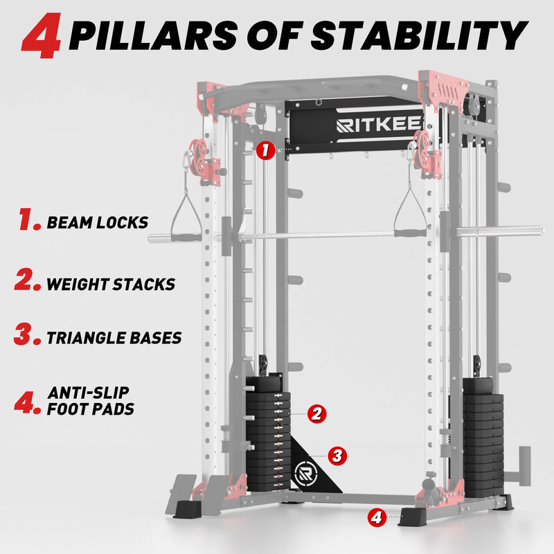 Ritkeep PMAX 5600 Stable base Smith Machine for workout stability