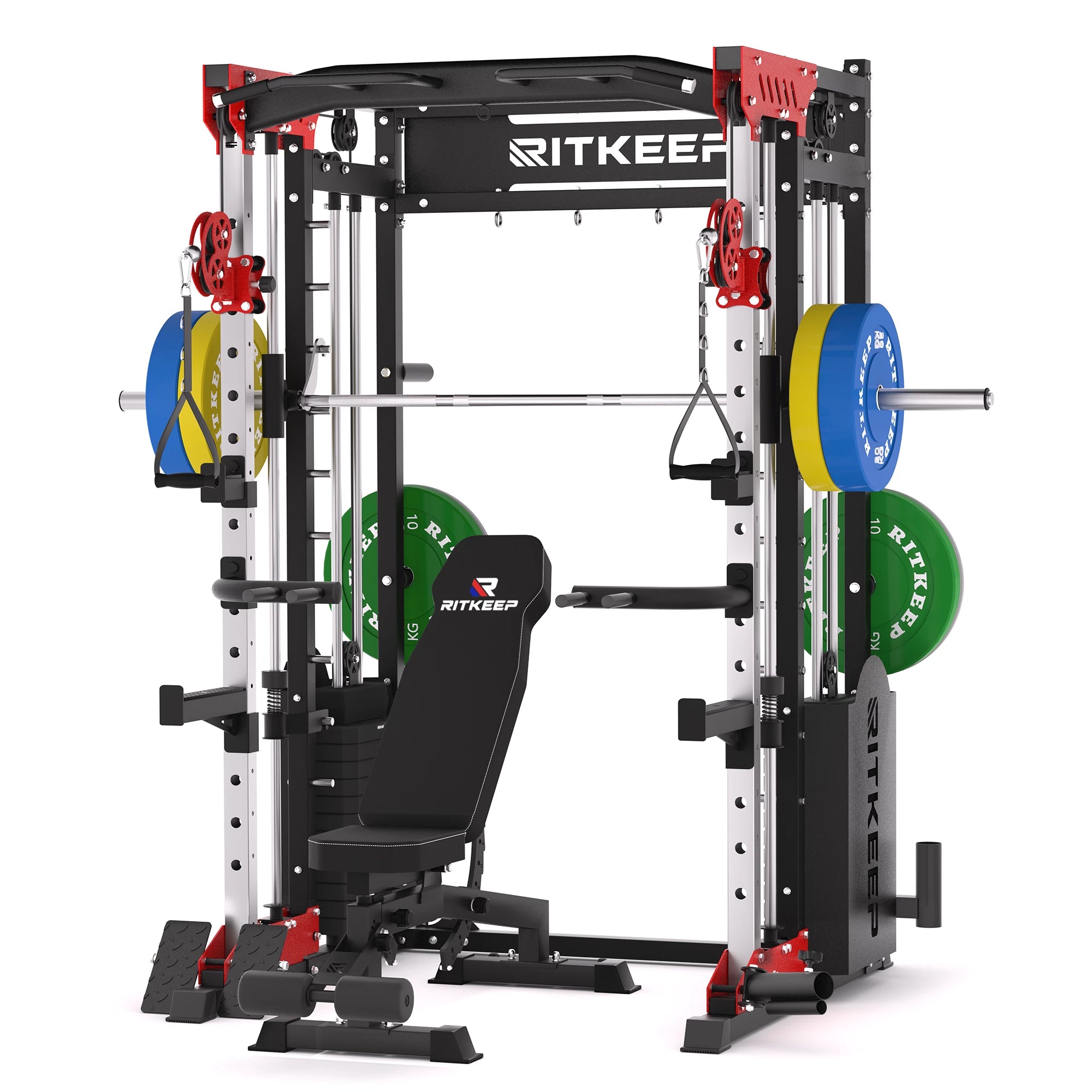 PMAX 5600 Smith Exercise Machine Trainer Pro Complete Home Gym Package