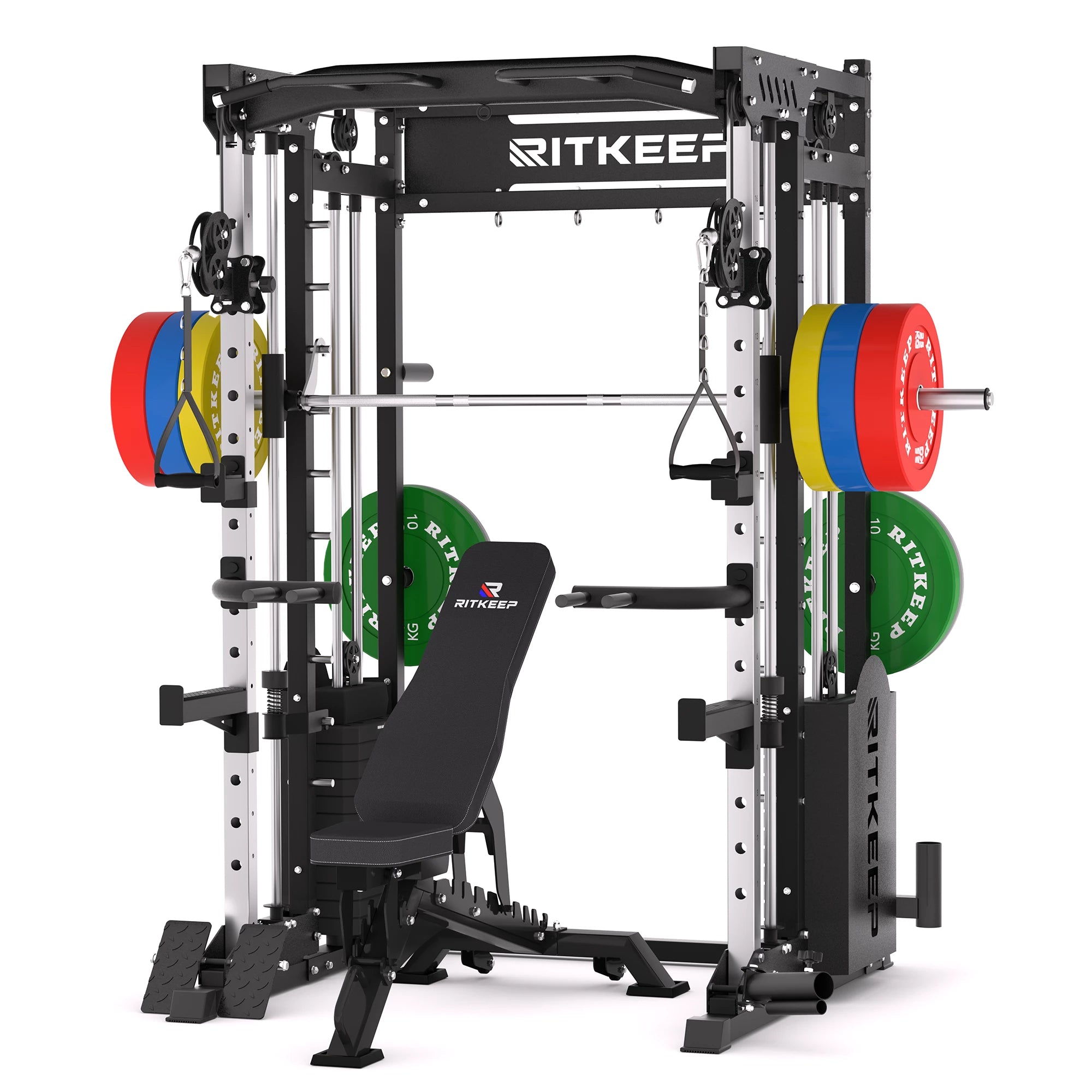 PMAX 5600 Smith Exercise Machine Trainer Pro Complete Home Gym Package