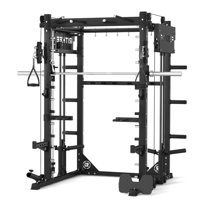 RitKeep PMAX 4750 Dual Plate Loaded Multi Functional Smith Machine in black