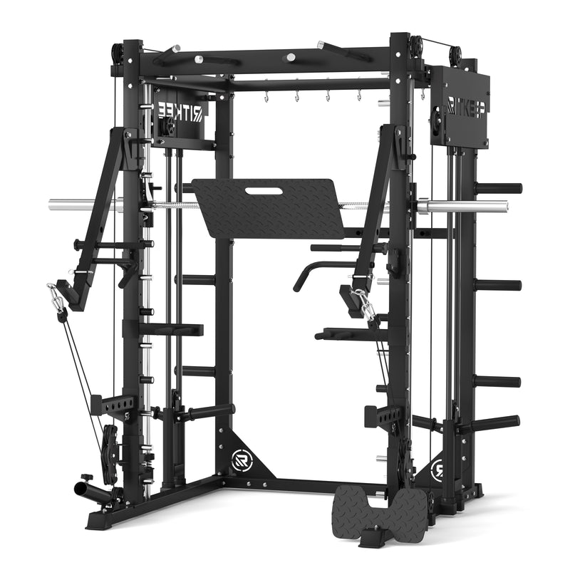 RitKeep PMAX 4750 Dual Plate Loaded Multi Functional Smith Machine Pius in black 