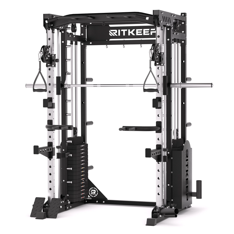 RitKeep PMAX-5600 all-in-one Smith machine with 190kg weight stack in black