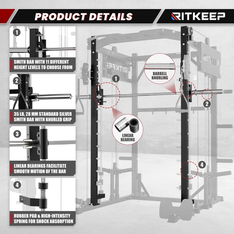 PMAX 4750 All-In-One Home Gym Smih Machine | Ritkeep – RitKeep (AU)