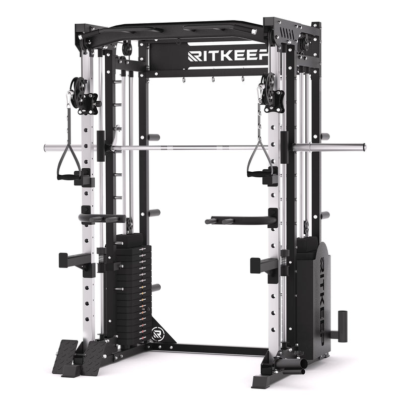 RitKeep PMAX-5600 all-in-one Smith machine with 150kg weight stack in black
