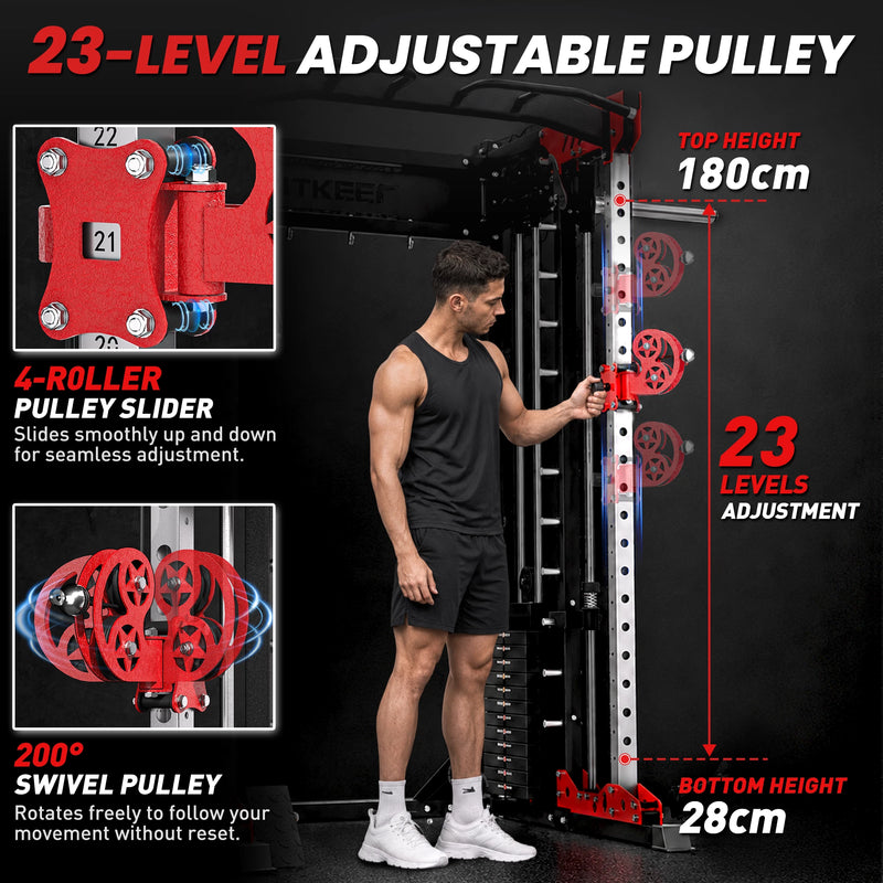 pulley system on PMAX 5600 All in one Smith machine