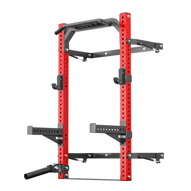 SR 3550 Folding Wall Mount Squat Rack With Pull Up Bar RitKeep