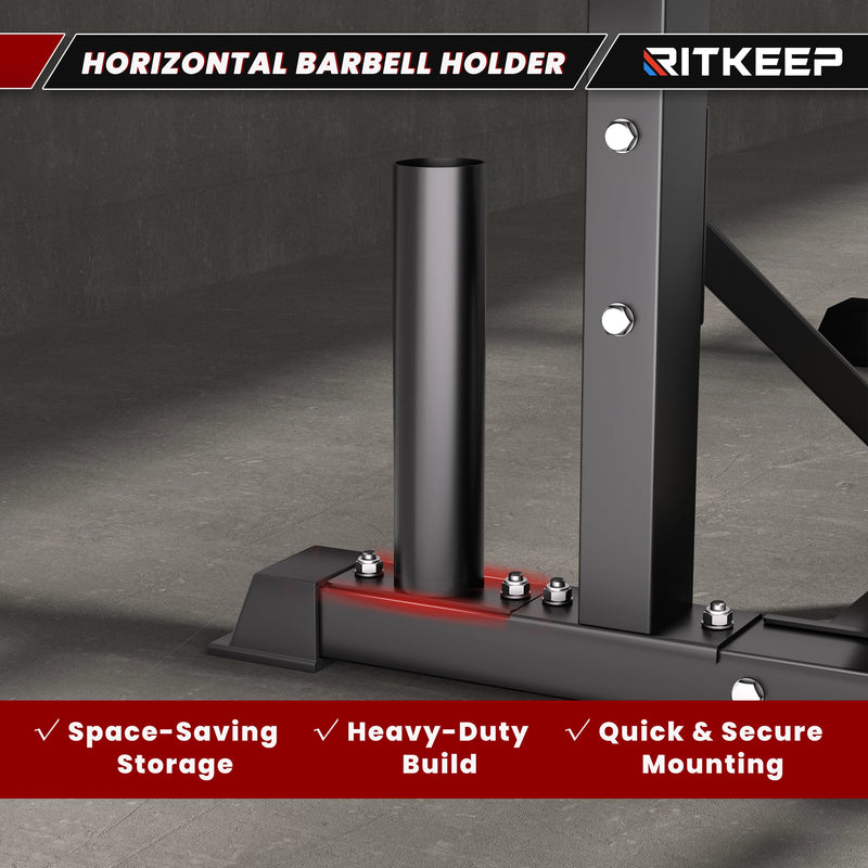 RitKeep Heavy-Duty Mounted Vertical Barbell Holder Attachment