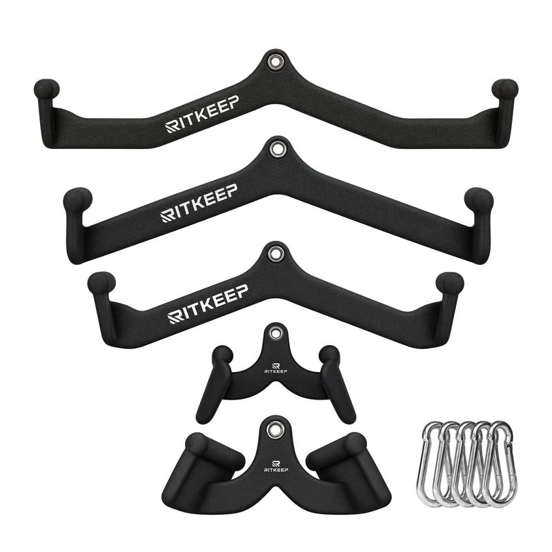 RitKeep Cable Machine 5pcs Lat Pull Down Bar Combo