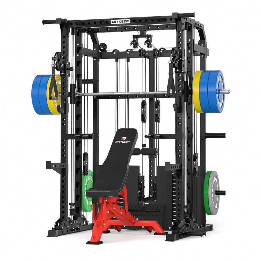 ANVIL S1 Smith Machine with Bench & 140 KG Plates