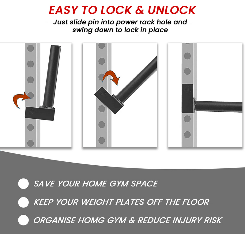 RitKeep 50x50mm Weight Plates Holder Power Rack Attachment (Pair)